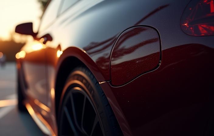 Voiture avec finition céramique brillante